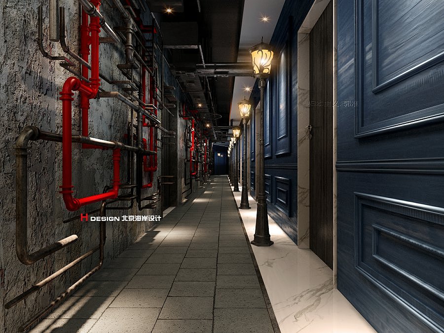 粟氏天府烧烤店蜂巢商业体设计案例（图ZOTI2MjM4NzY=） - 家装设计 - 站酷设计师海岸设计原创素材 - 站酷ZCOOL