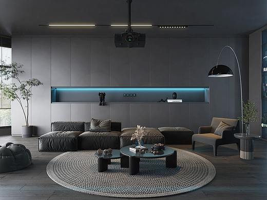 高級灰與藍(lán)色系 生活中的氣質(zhì)與寧靜（個人主頁-ZNTgxMDIzMDQ=） - 家裝設(shè)計 - 站酷設(shè)計師效果圖設(shè)計莉莉原創(chuàng)素材 - 站酷ZCOOL