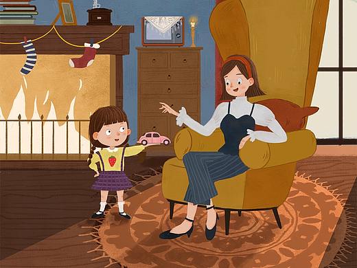 欧美风儿童插画