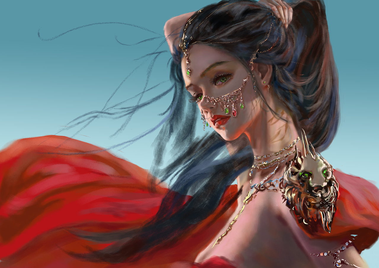 临摹一张wlop老师的画|插画|创作习作|颢霖阁下 - 临摹作品 - 站酷