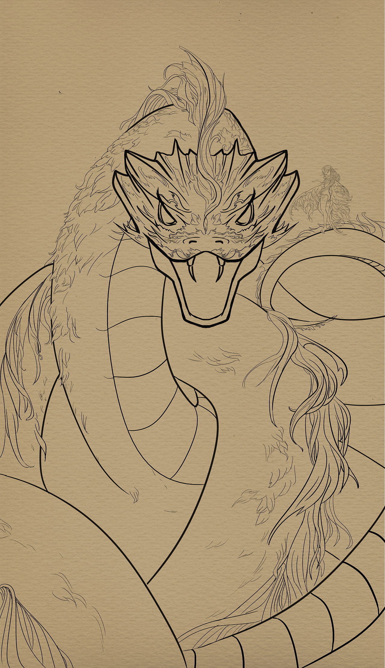 山海有灵·长蛇|插画|创作习作|某鸣 - 原创作品 - 站酷 (zcool)