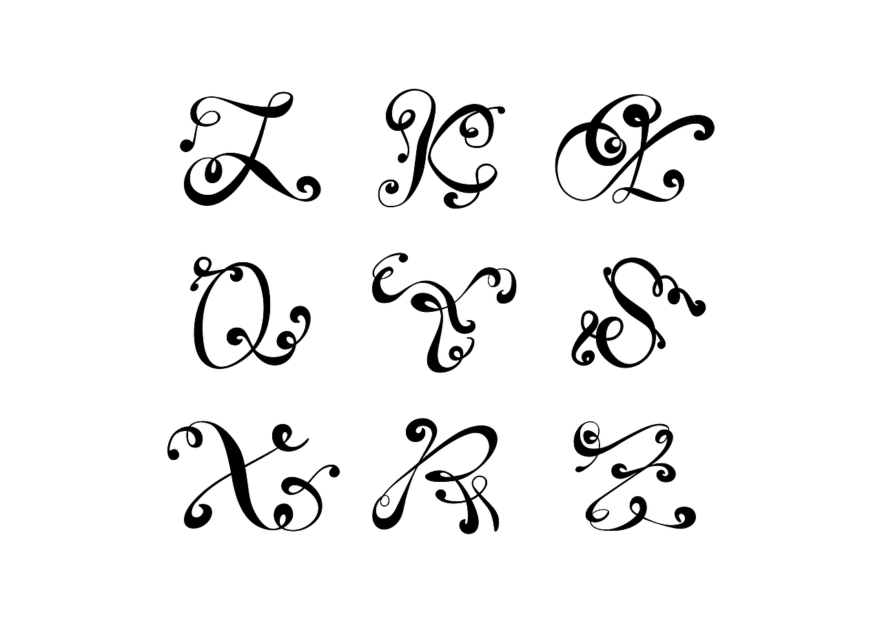 每日一练花体大写字母