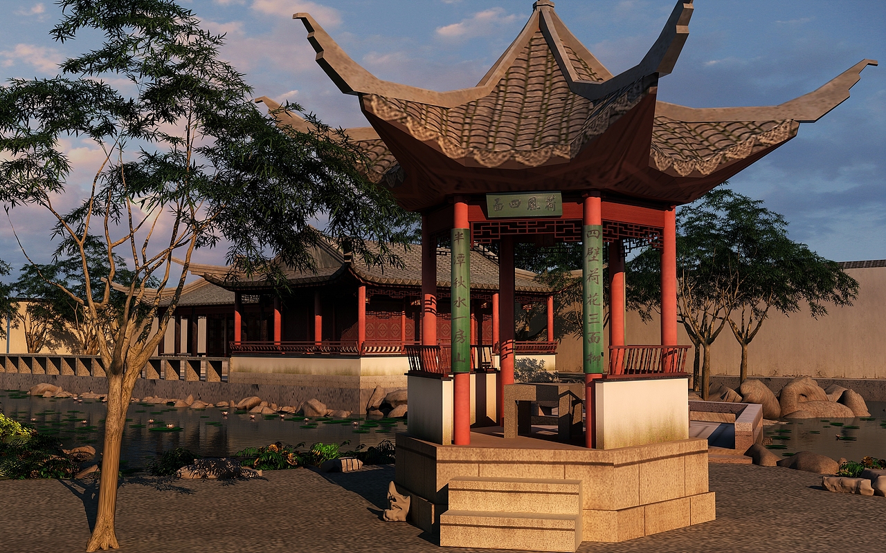 拙政园3dmaxs设计效果展示
