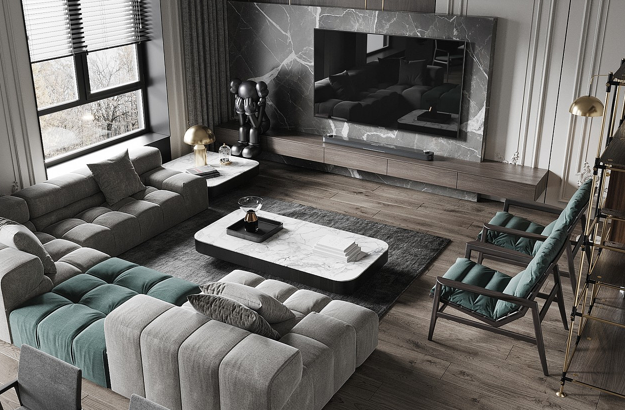 欧式沉稳 木质 大理石 完美搭配!