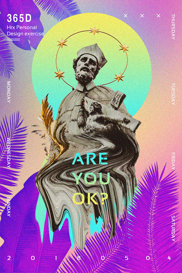 蒸汽波风格海报设计练习