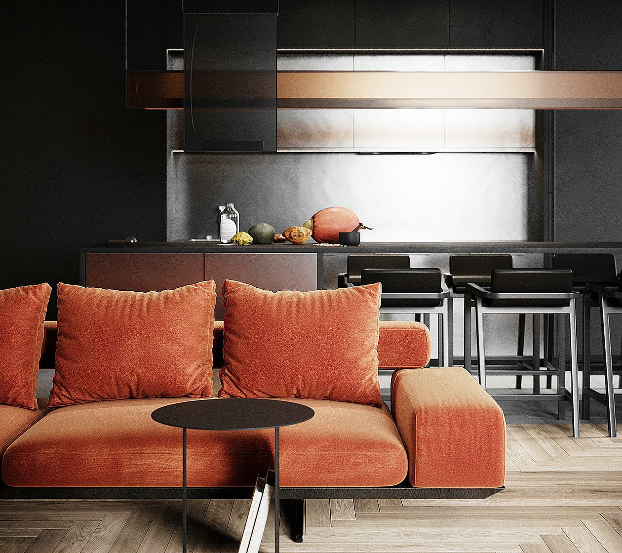 高级黑 橘色 这么设计更有范儿!