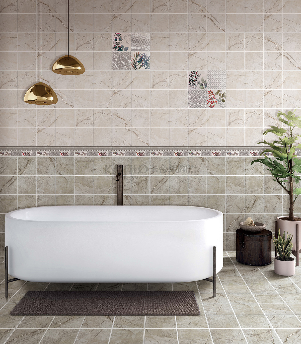 卡帝朗陶瓷设计  瓷片空间装饰效果展示