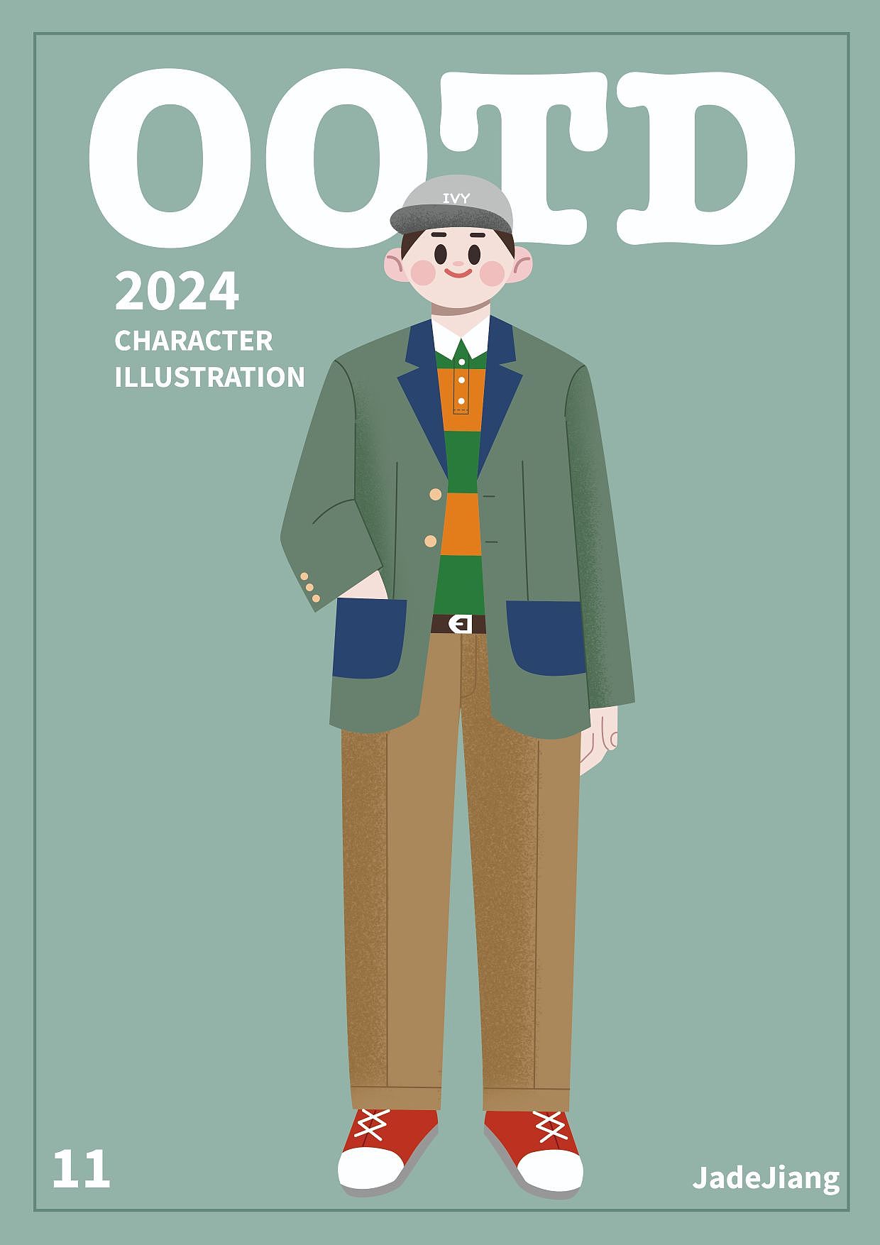 OOTD11 扁平风格插画 人物插画