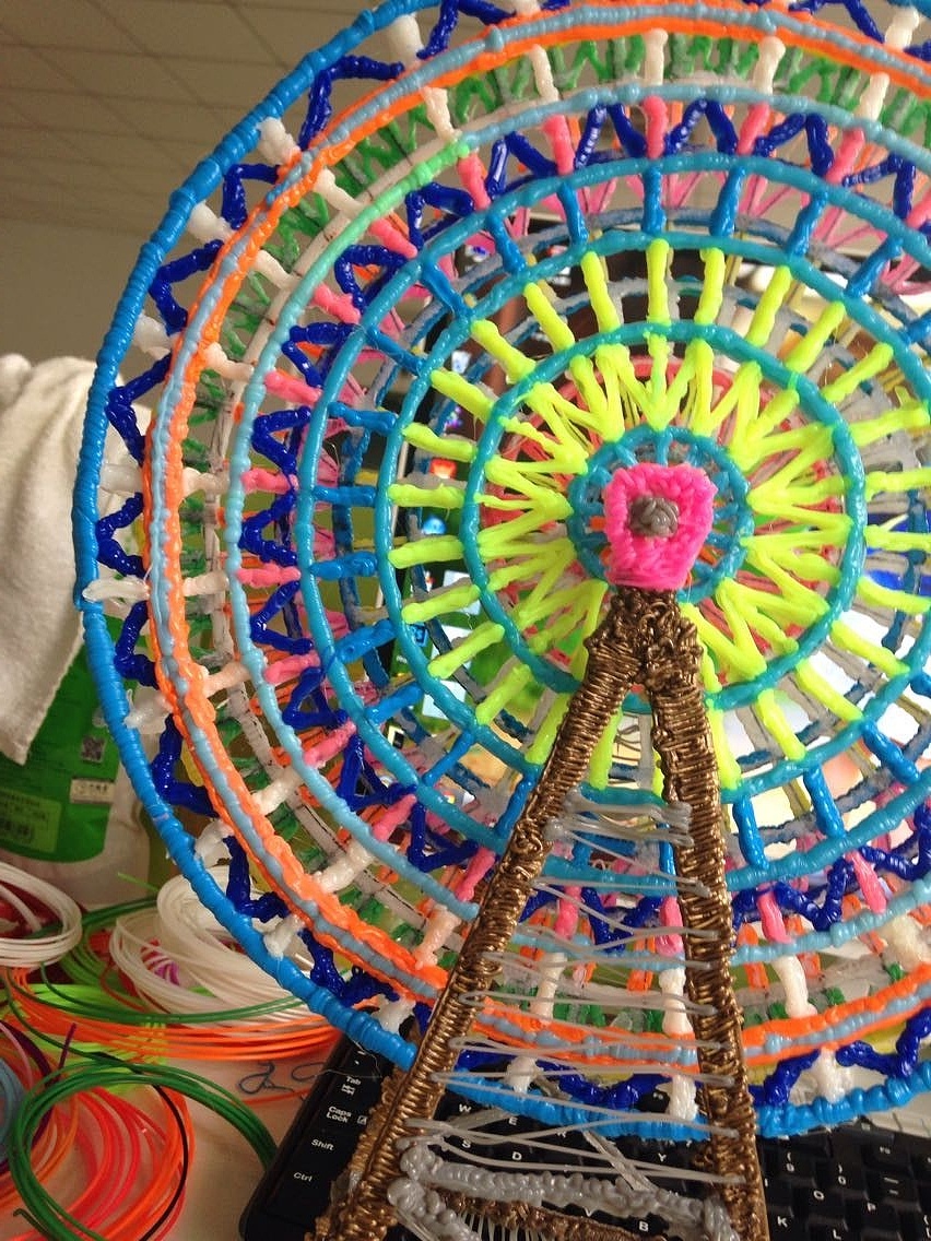 3d打印笔【七彩摩天轮】3d打印笔,耗材3d模型作品