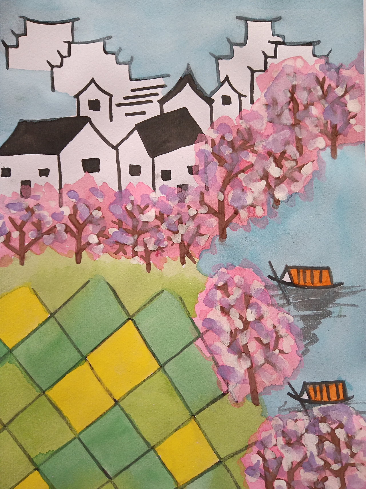 桃花春欲尽，谷雨夜来收。（图ZMjgwMTcxMTE2） - 创作习作 - 站酷设计师深海珍珠原创素材 - 站酷ZCOOL