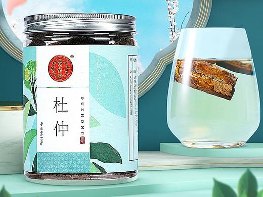 北京同仁堂中草药杜仲古风国潮详情页设计 古风国潮 