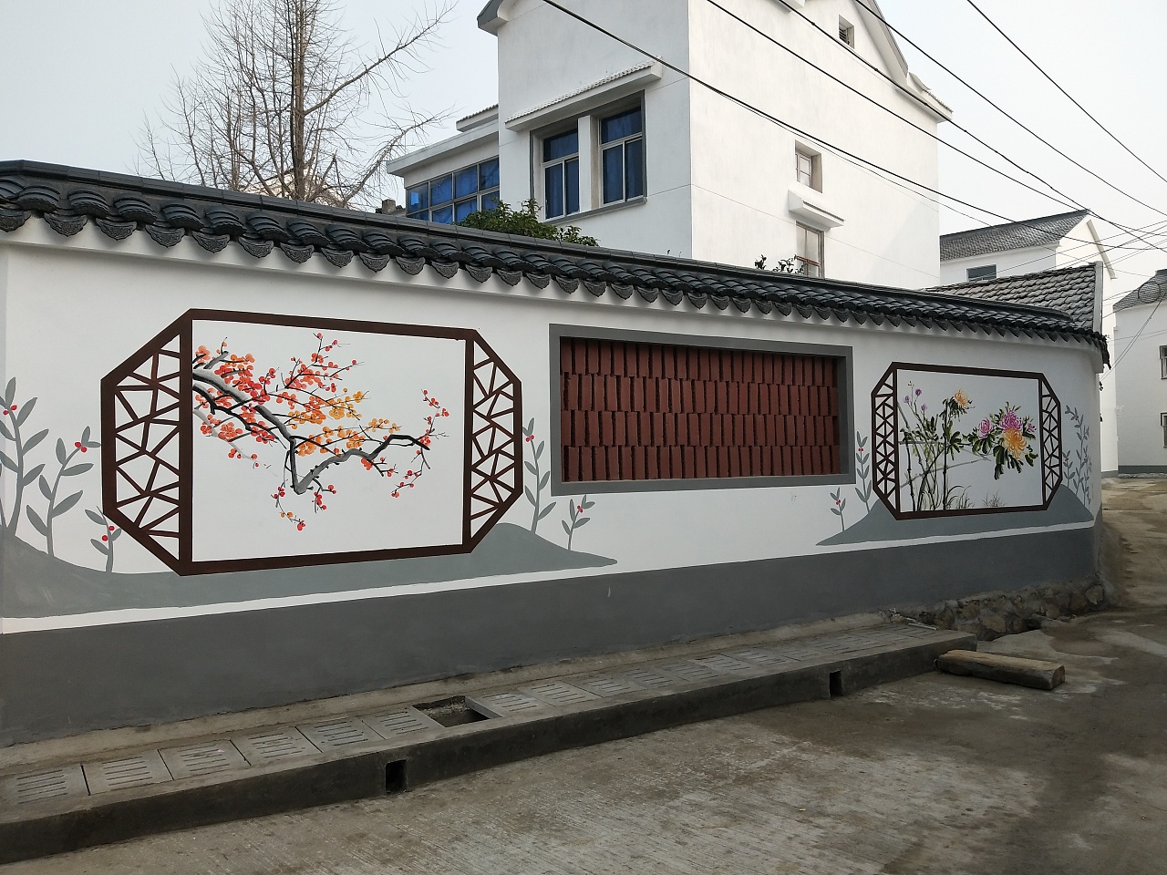 现代庭院照壁墙：唐语景观砖雕设计_图片_实景_来源