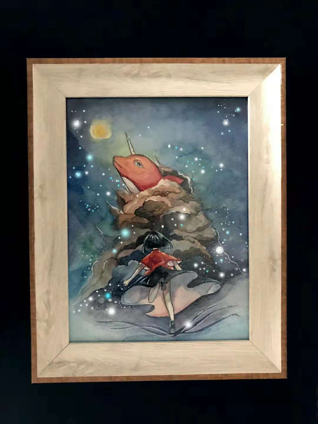 大鱼海棠水彩动漫水彩画