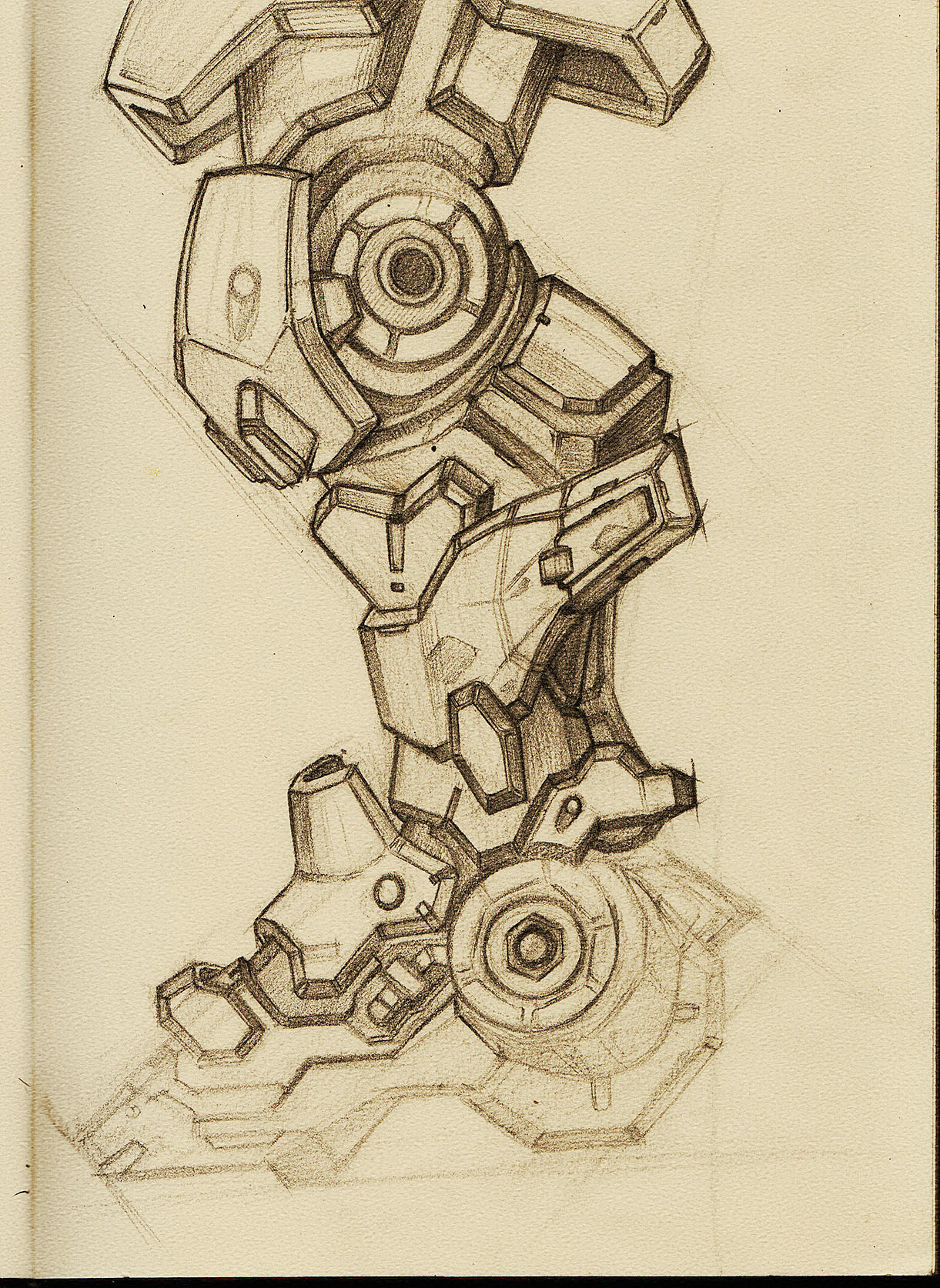 人形机甲腿部绘制练习