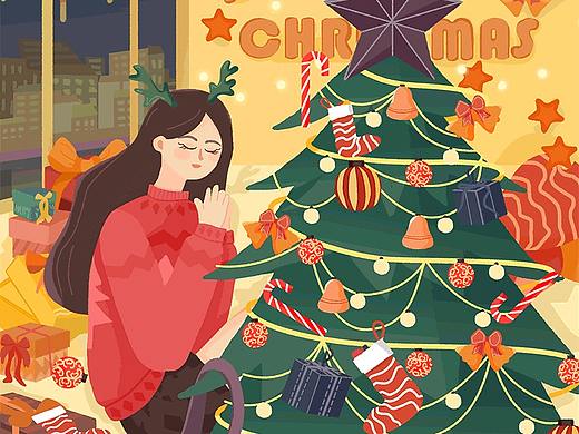 圣誕節(jié)（個(gè)人主頁-ZNTcxNTA3NjQ=） - 繪本 - 站酷設(shè)計(jì)師插畫師_禾鶴原創(chuàng)素材 - 站酷ZCOOL