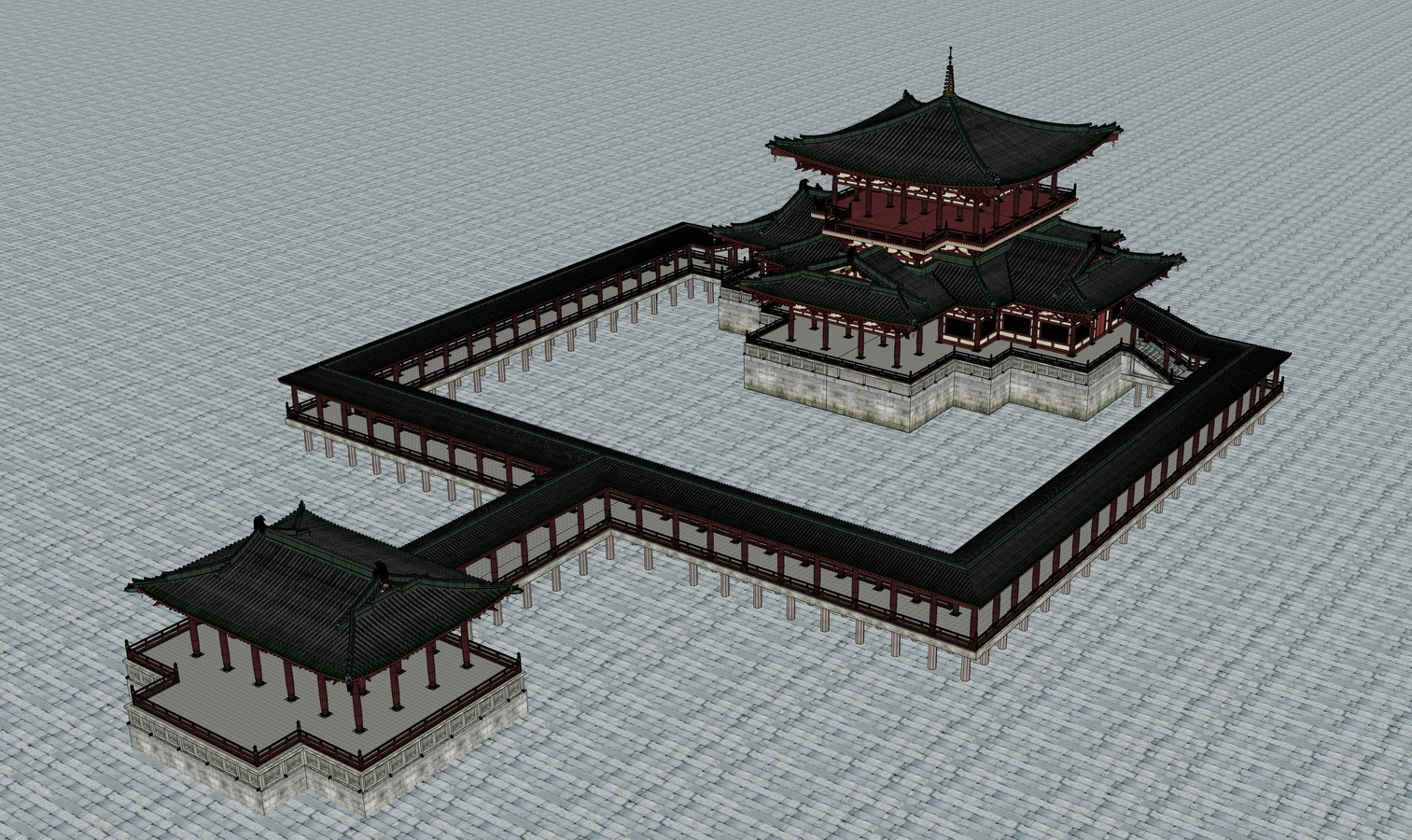 大明宫古建宫殿su模型下载