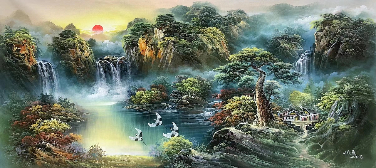 家居艺术山水油画家——邓晓霞