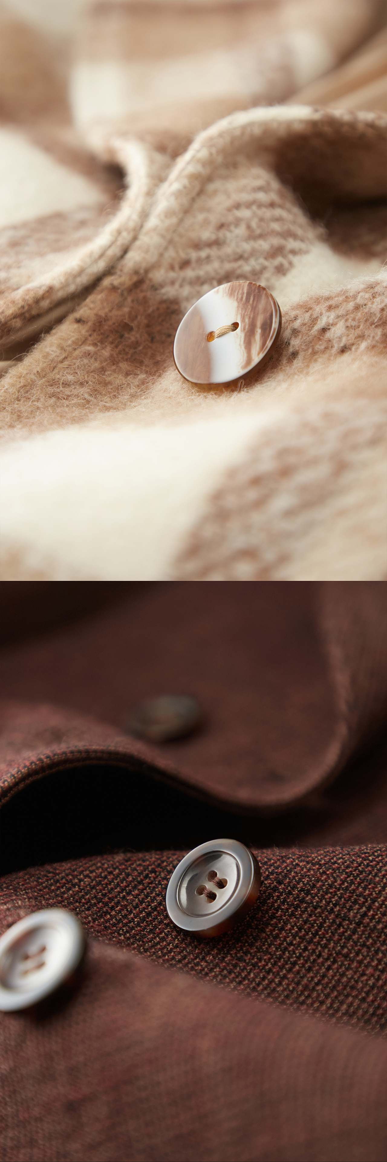 纽扣拉链精拍细节图平铺创意摆拍面料拍摄详情页面转化