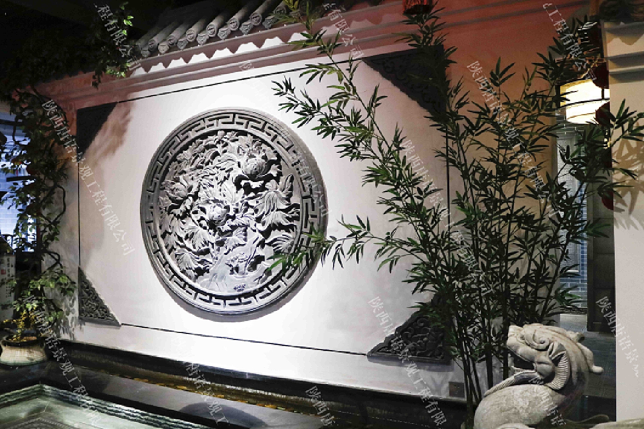 现代庭院照壁墙：唐语景观砖雕设计_图片_实景_来源