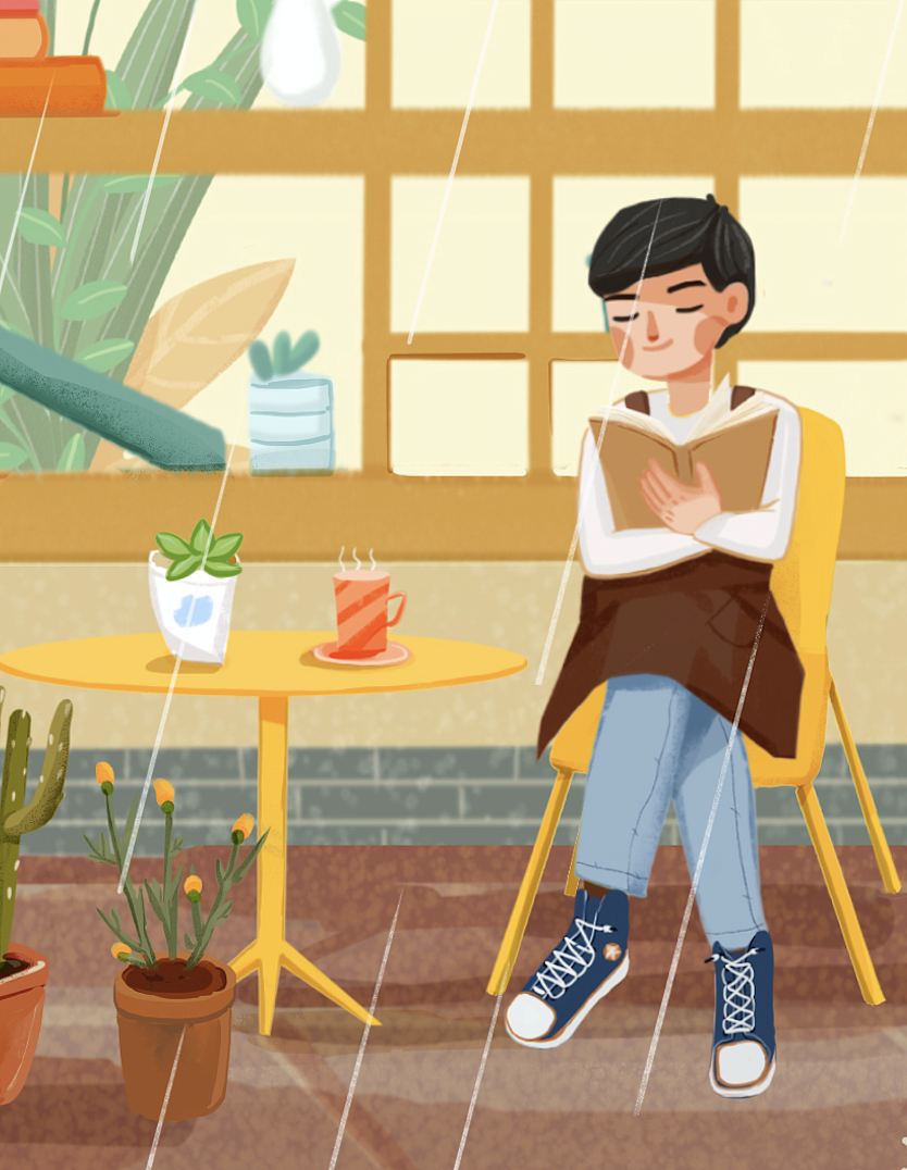 雨水节气插画（图ZMjgwNDM4MjA4） - 创作习作 - 站酷设计师曾嘉和尚尚原创素材 - 站酷ZCOOL