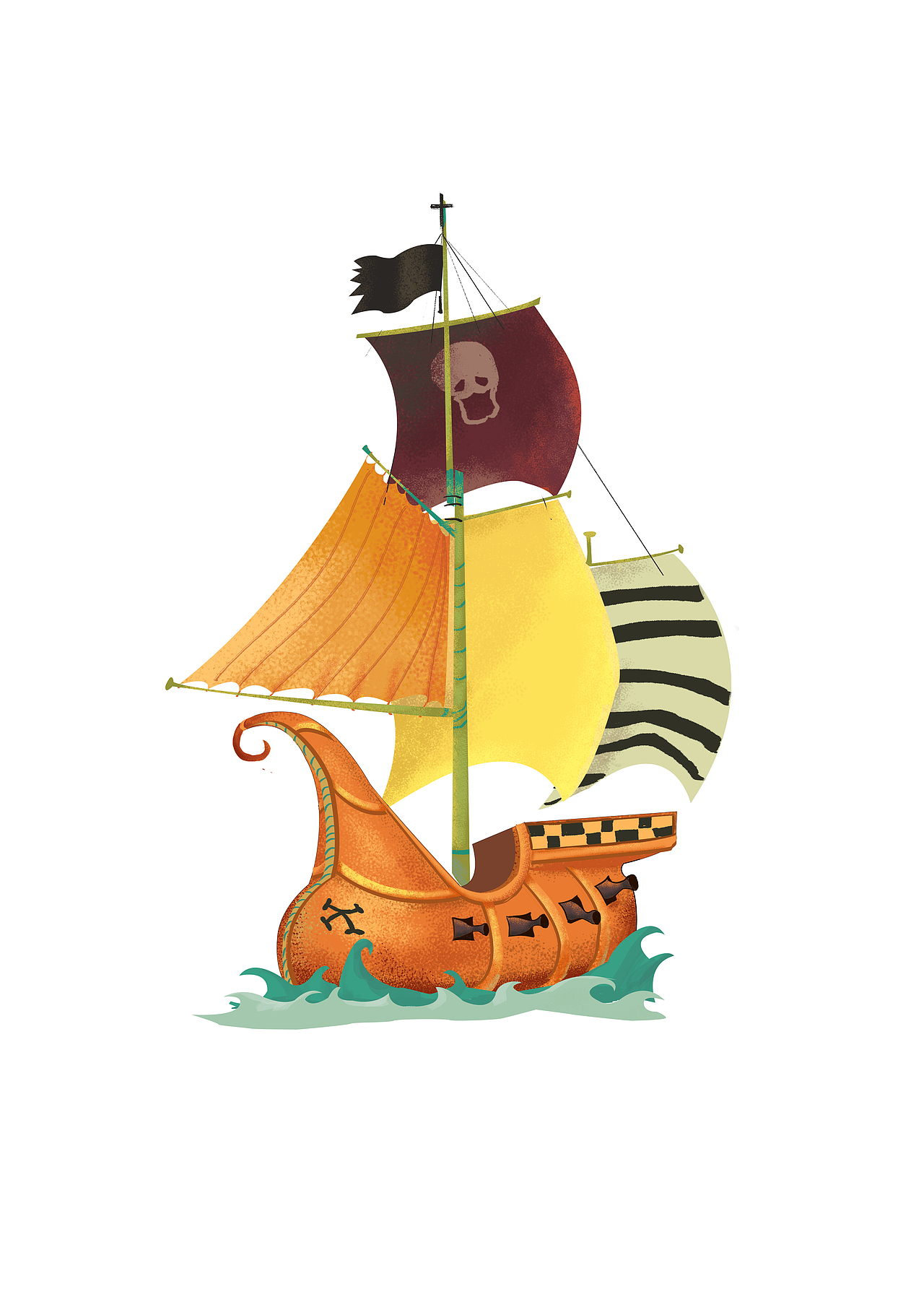 船 包装插画，儿童画（图ZNjk0NDE1NzI=） - 艺术插画 - 站酷设计师时时舞原创素材 - 站酷ZCOOL