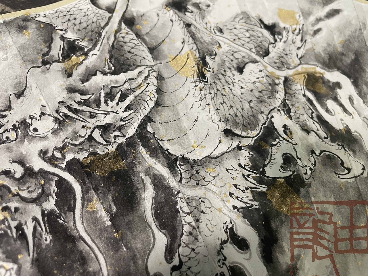 由龍#中华民族龙纹研究——扇面定制（图ZMjcxNzI4MDY0） - 绘画 - 站酷设计师上海由龍工作室原创素材 - 站酷ZCOOL