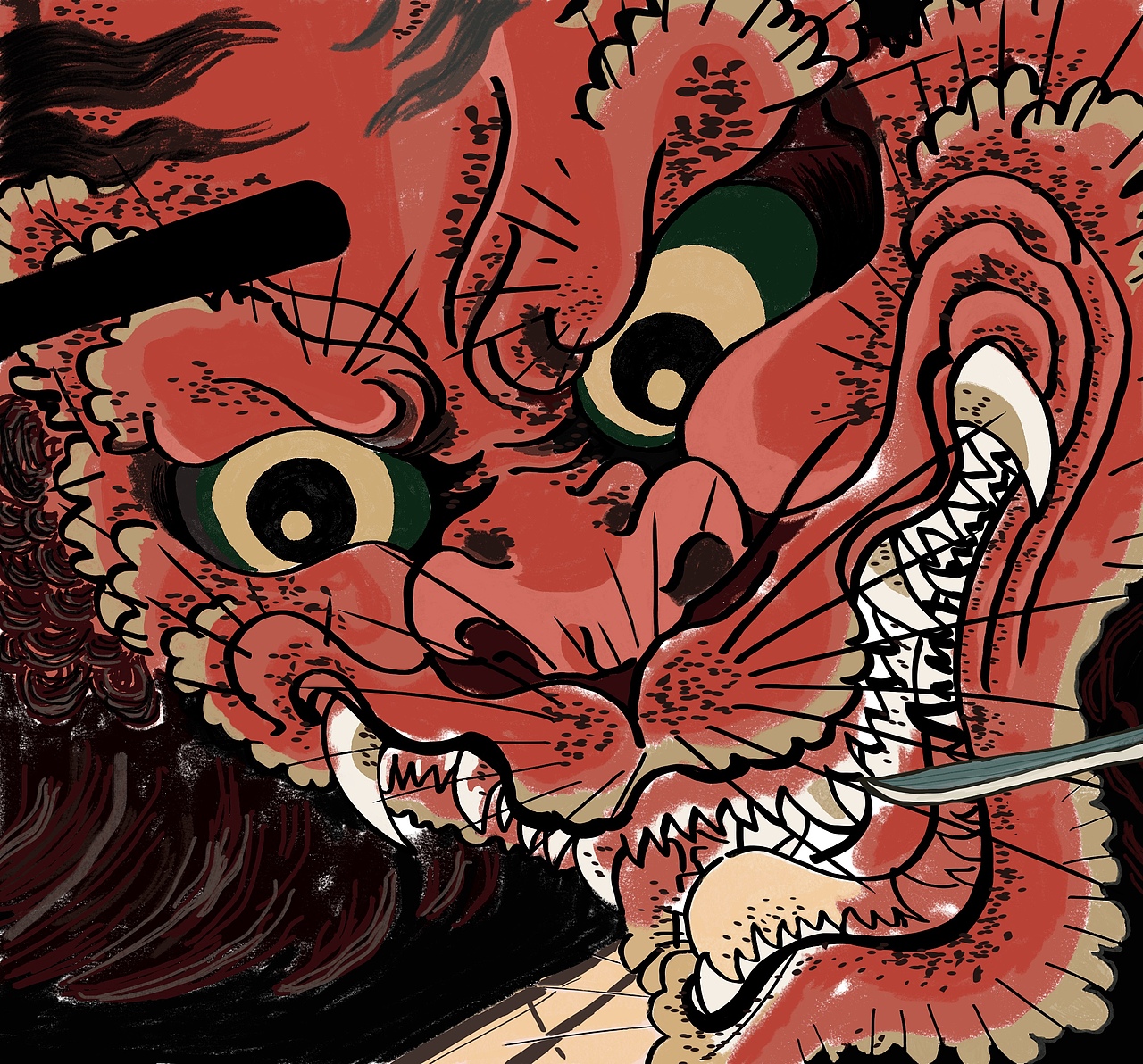 《大江山酒吞退治》（图ZMjAxMTk2NTg0） - 艺术插画 - 站酷设计师糖嘟原创素材 - 站酷ZCOOL