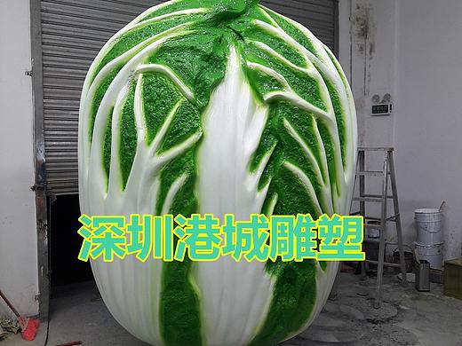种植园区标志性仿真蔬菜玻璃钢大白菜雕塑定制厂家