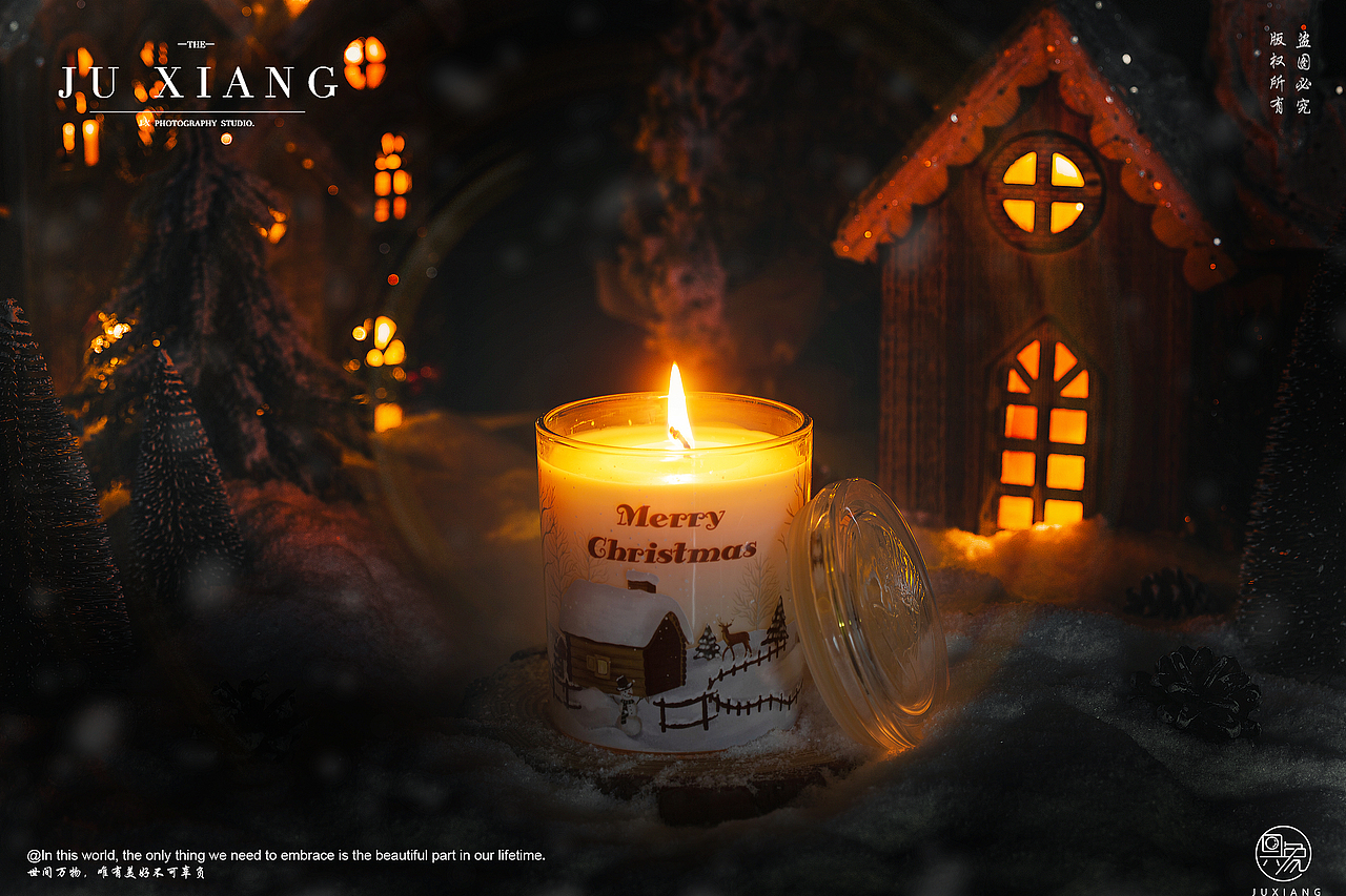 圣诞风蜡烛香薰拍摄案例