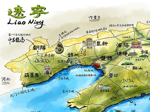手绘辽宁地图