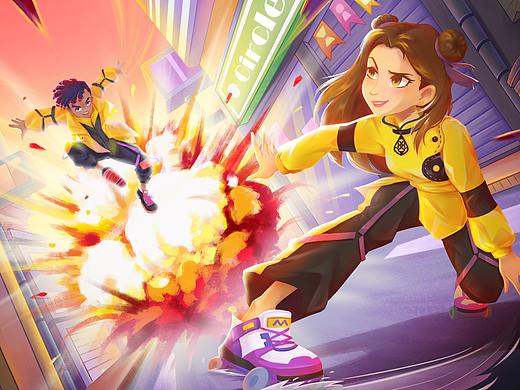 华为 banner 插画 — 冬天要燃起来！！！