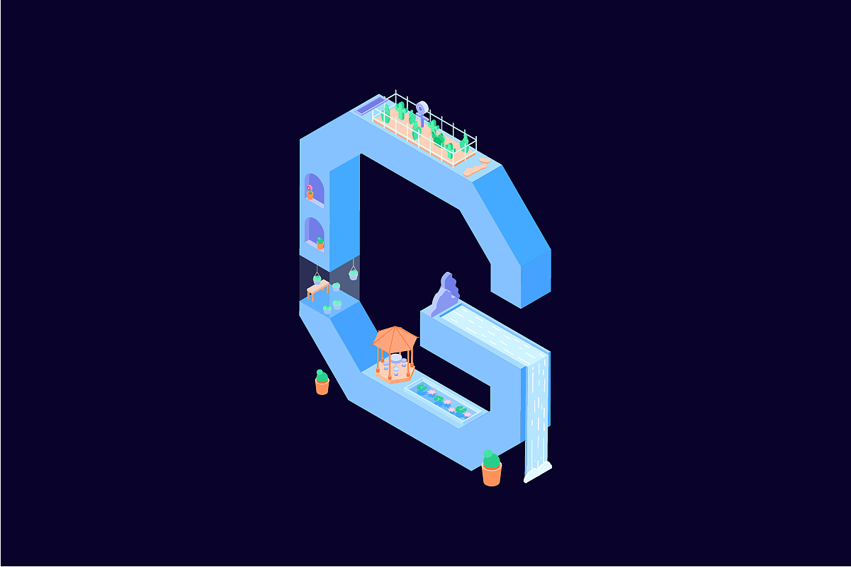 2.5d字母|插画|插画习作|潘女侠 - 原创作品 - 站酷 (zcool)