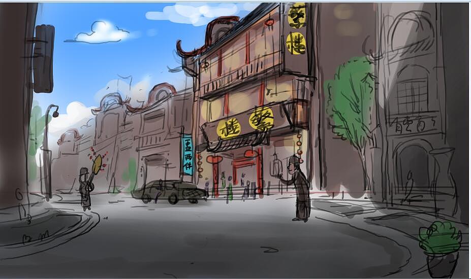 关于广式茶楼的餐厅插画设计品深餐饮设计