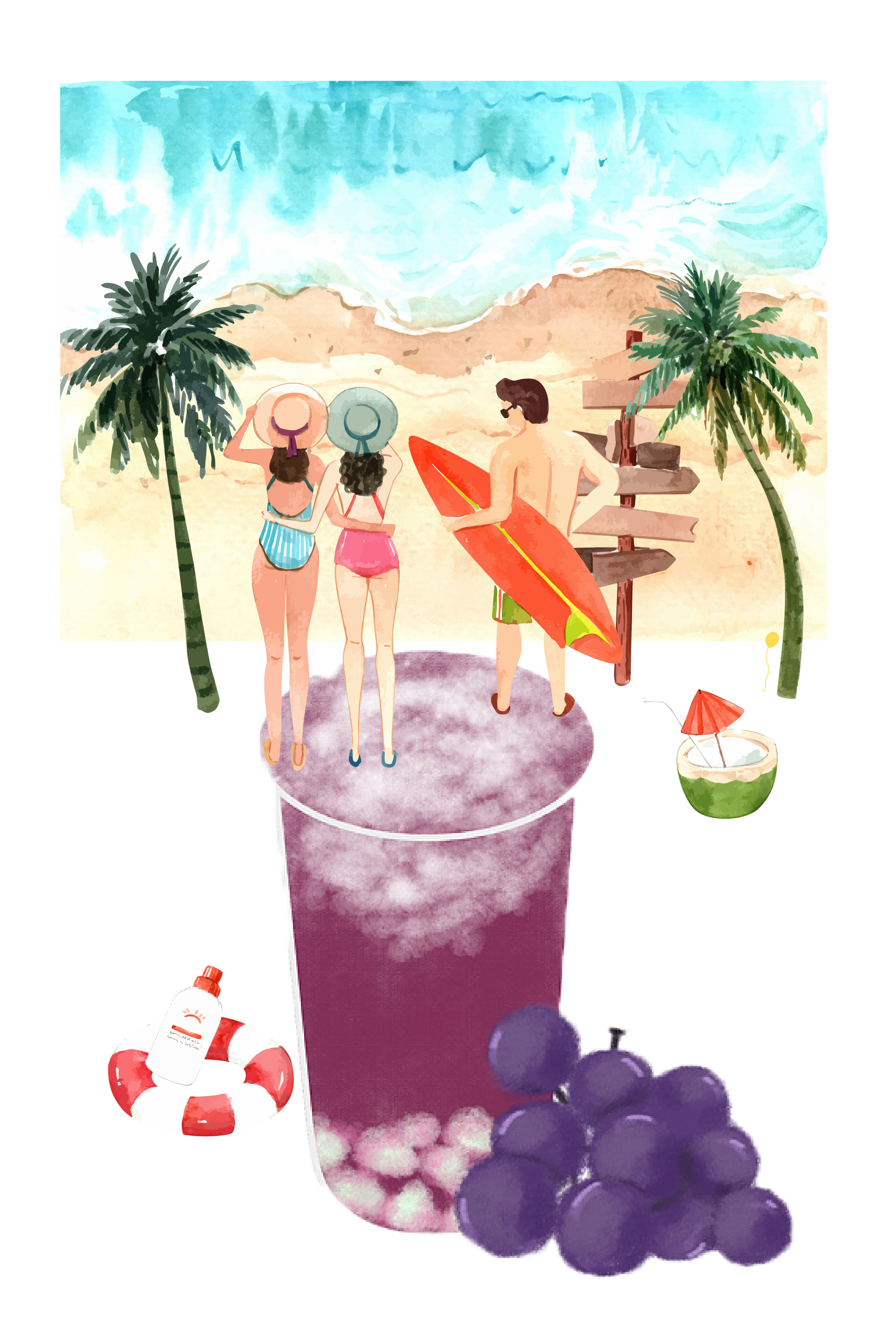 葡萄插画