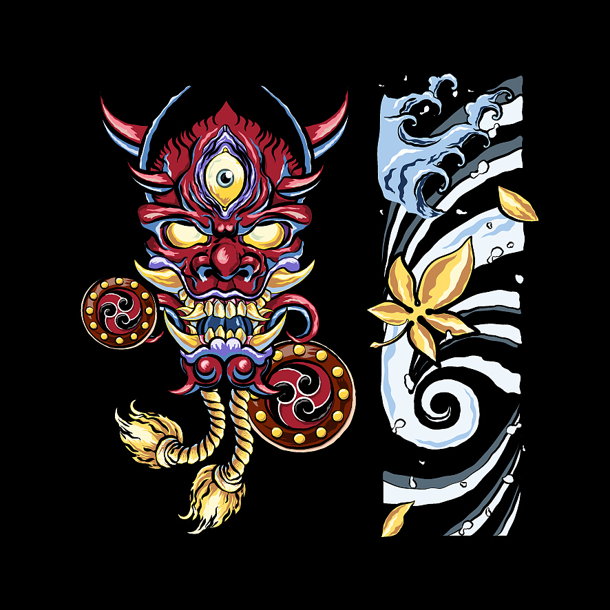 MINI车贴设计 日式传统风格