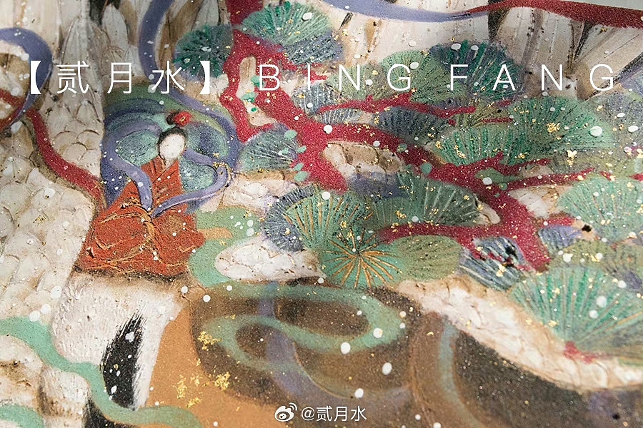 【贰月水】岩彩｜风雪飞鹤