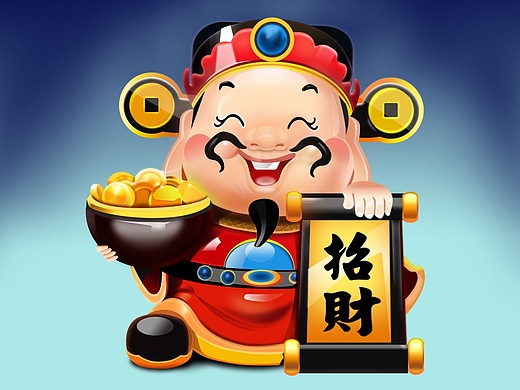 拟物图标/财神/动效