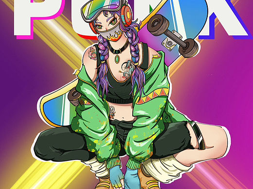 朋克风格女滑板