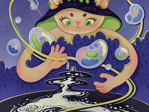 原创插画/猫猫女巫