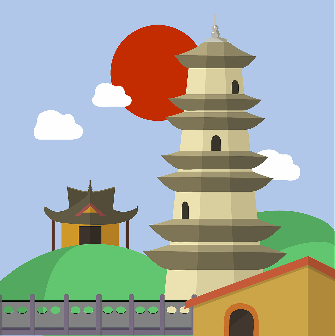 芜湖七景插画设计!