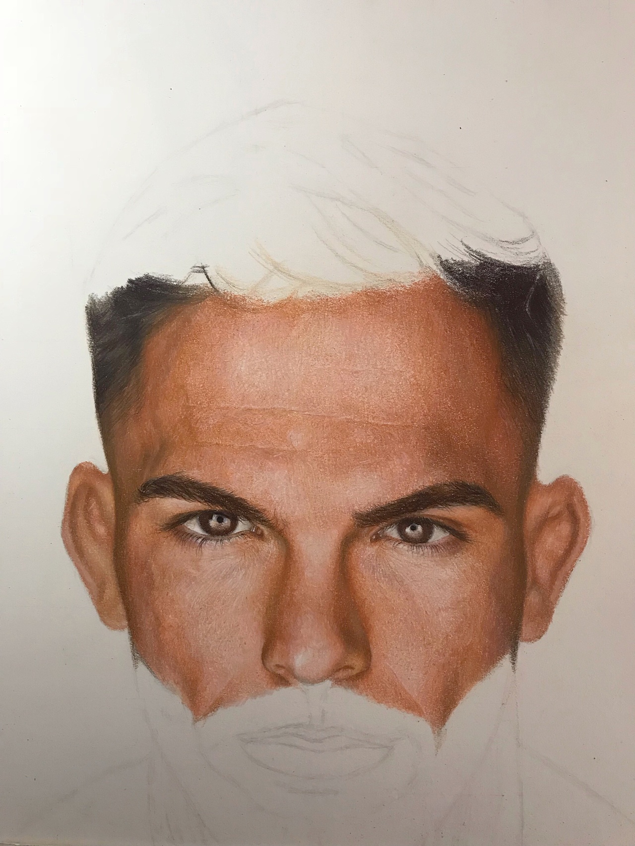 彩铅男性肖像—《no love》