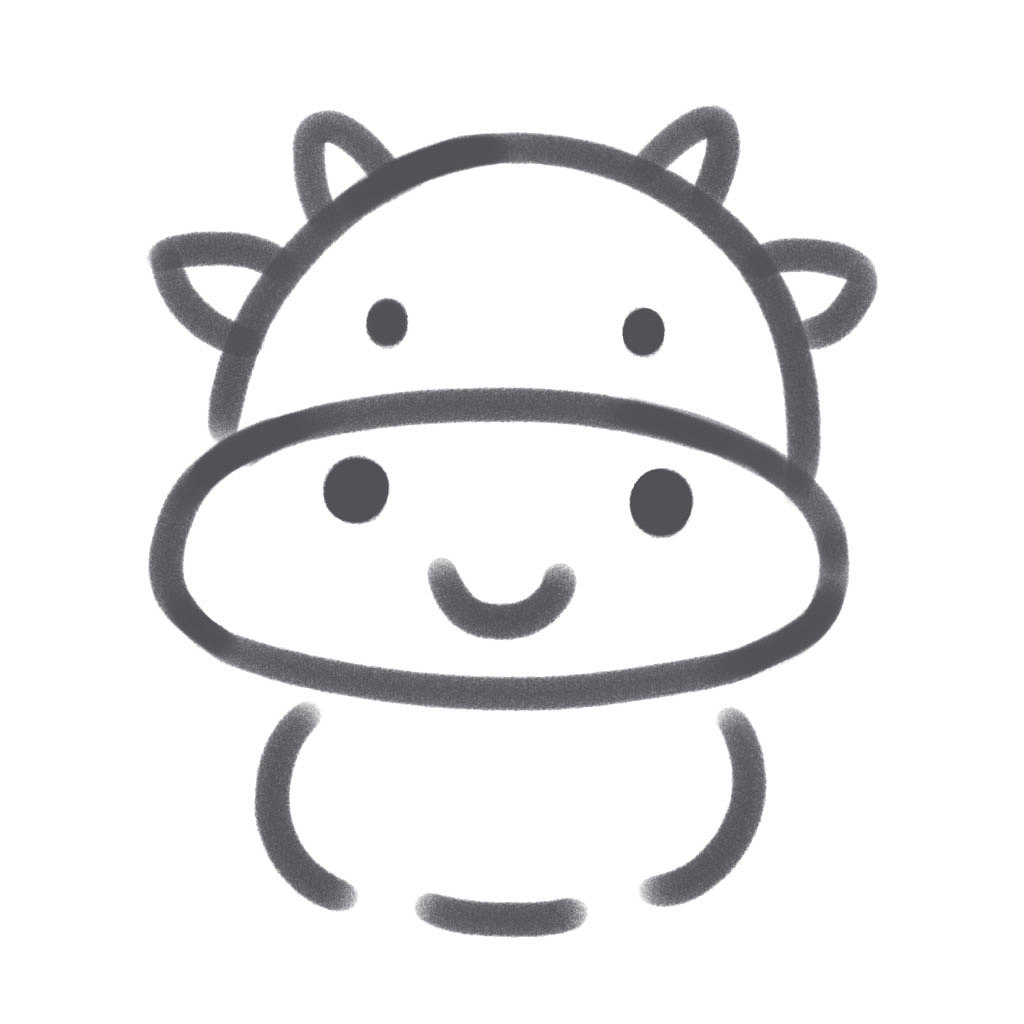 七步画简笔奶牛啦