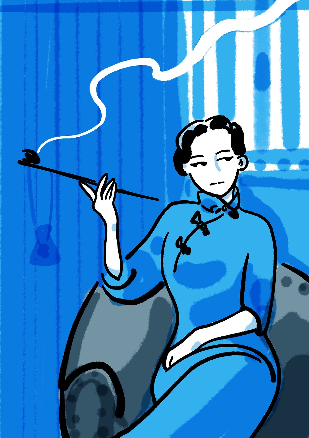 旗袍（图ZMjE0MDI0ODI4） - 商业插画 - 站酷设计师QTH19原创素材 - 站酷ZCOOL