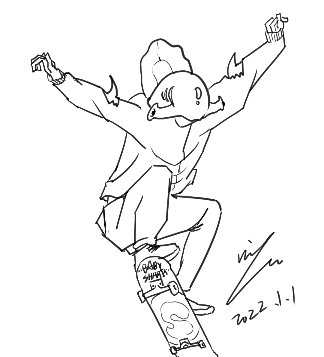 04-baby shark |纯艺术|绘画|mihoo迷糊_原创作品-站酷zcool