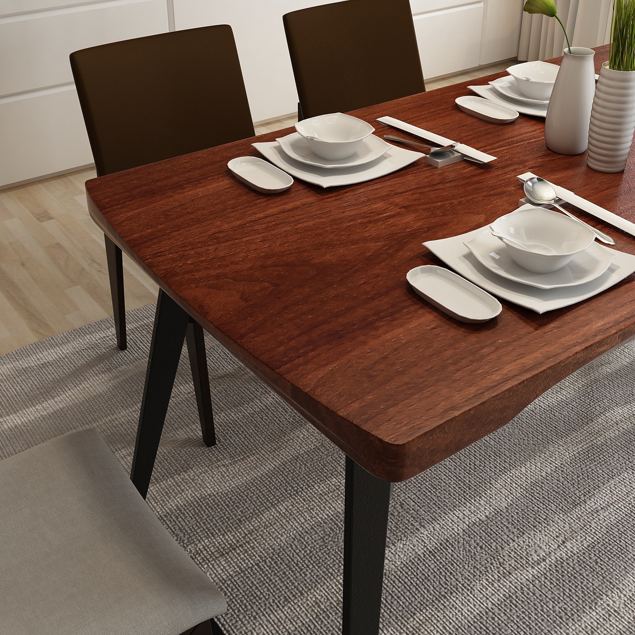 北欧实木系列之餐桌_视野家具设计-站酷ZCOOL