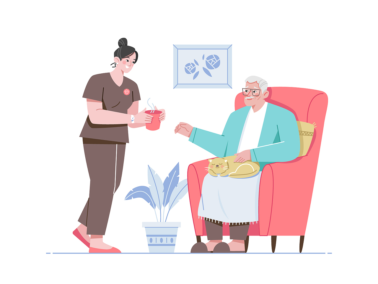 CIMH家政服务平台插画（图ZMjMxNDExNzAw） - 商业插画 - 站酷设计师由然工作室原创素材 - 站酷ZCOOL