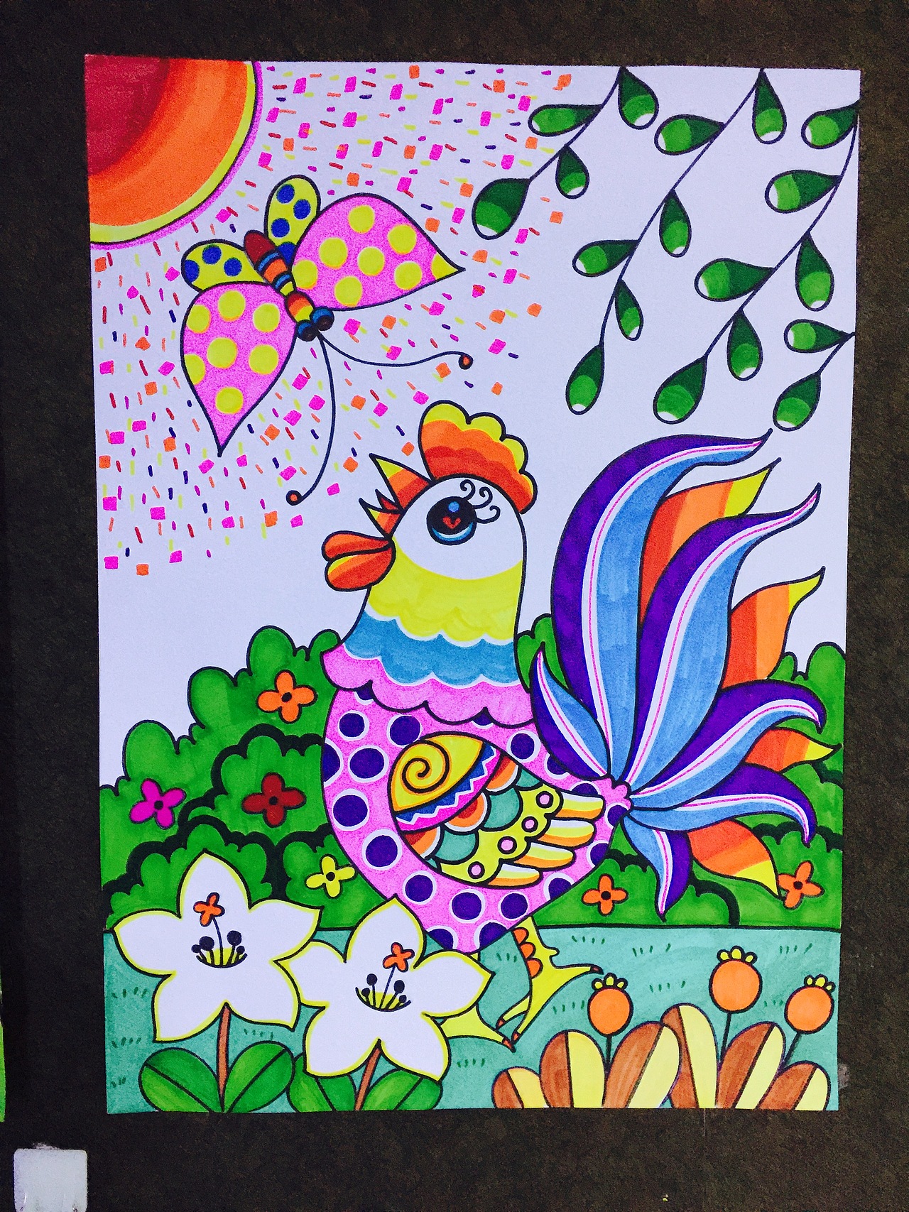 儿童画生肖鸡年