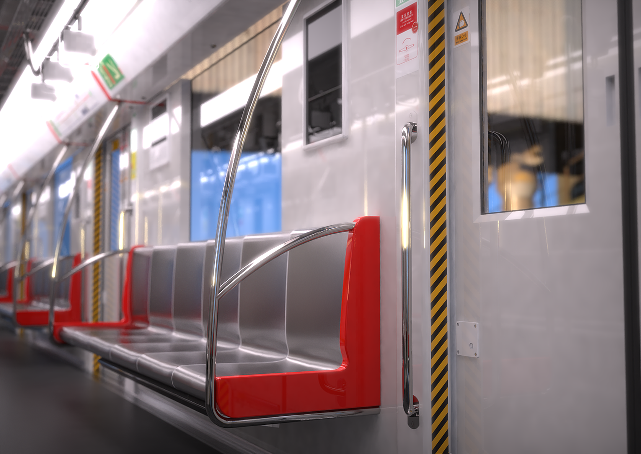 建模渲染杭州地铁一号线效果图