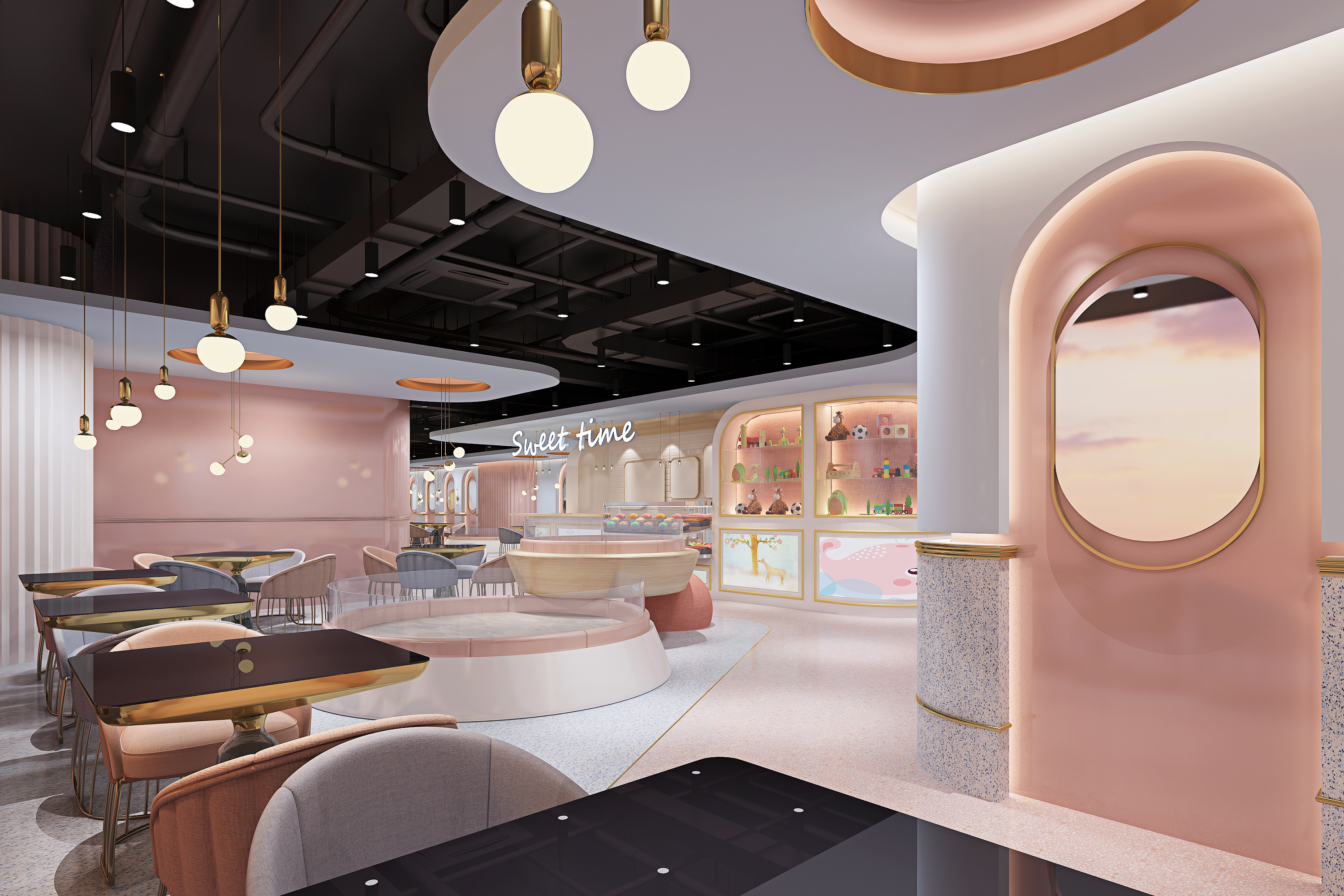 法式甜品店|空间|室内设计|贰叁D - 原创作品 - 站酷 (ZCOOL)