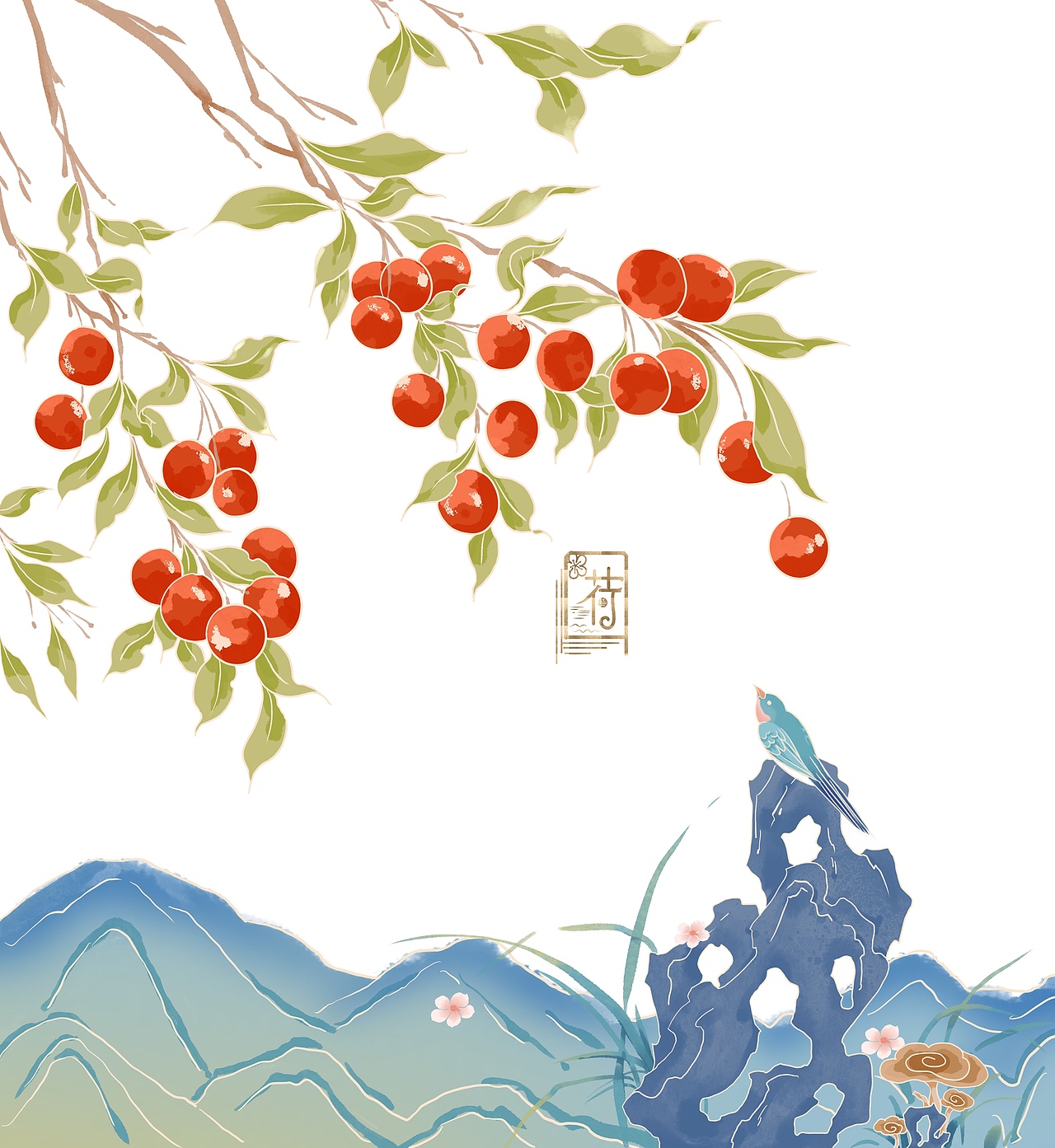 海棠果|插画|创作习作|荷歌_原创作品-站酷zcool